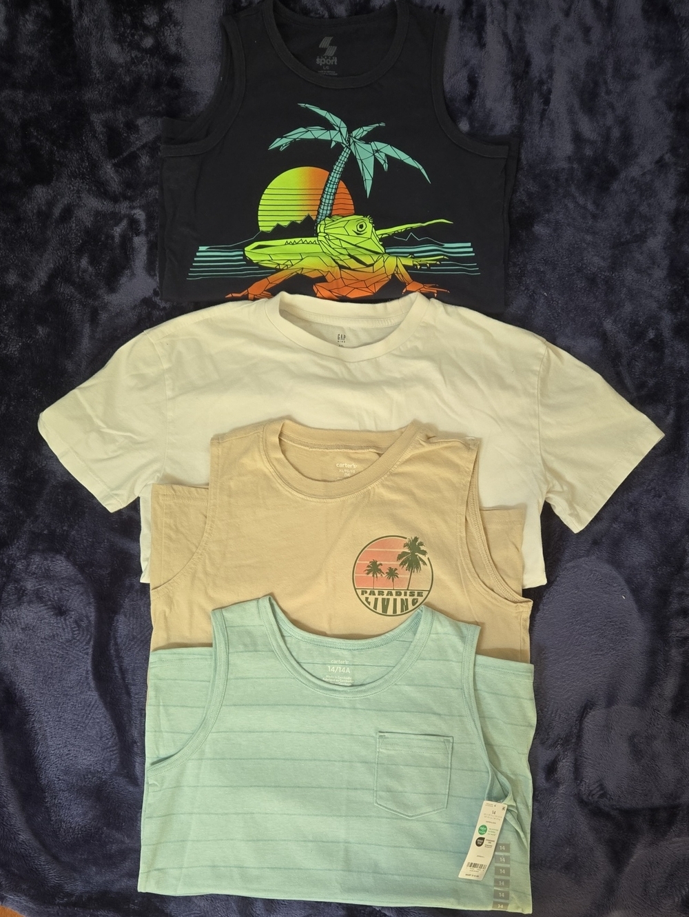 Boys 3 Tank Tops And 1 Gap Short Sleeve Tee